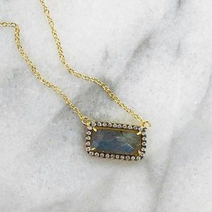 Genuine Labradorite/14KGold Vermeil Necklace,NWT